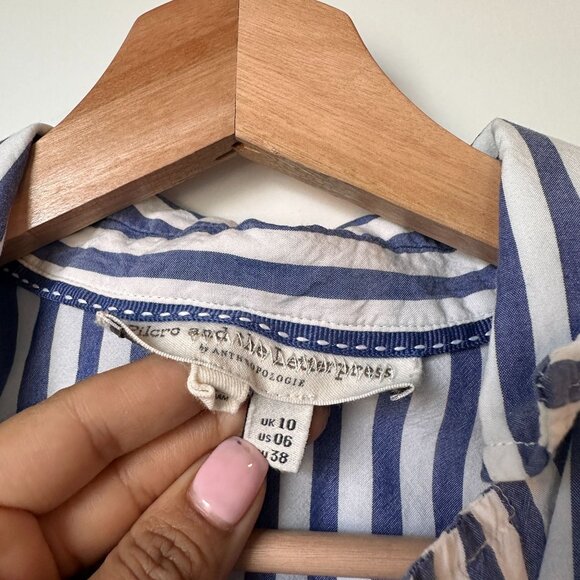 Pilcro & The Letterpress Womens Striped Button-Up Long Sleeve Size 6 Small - Picture 3 of 9
